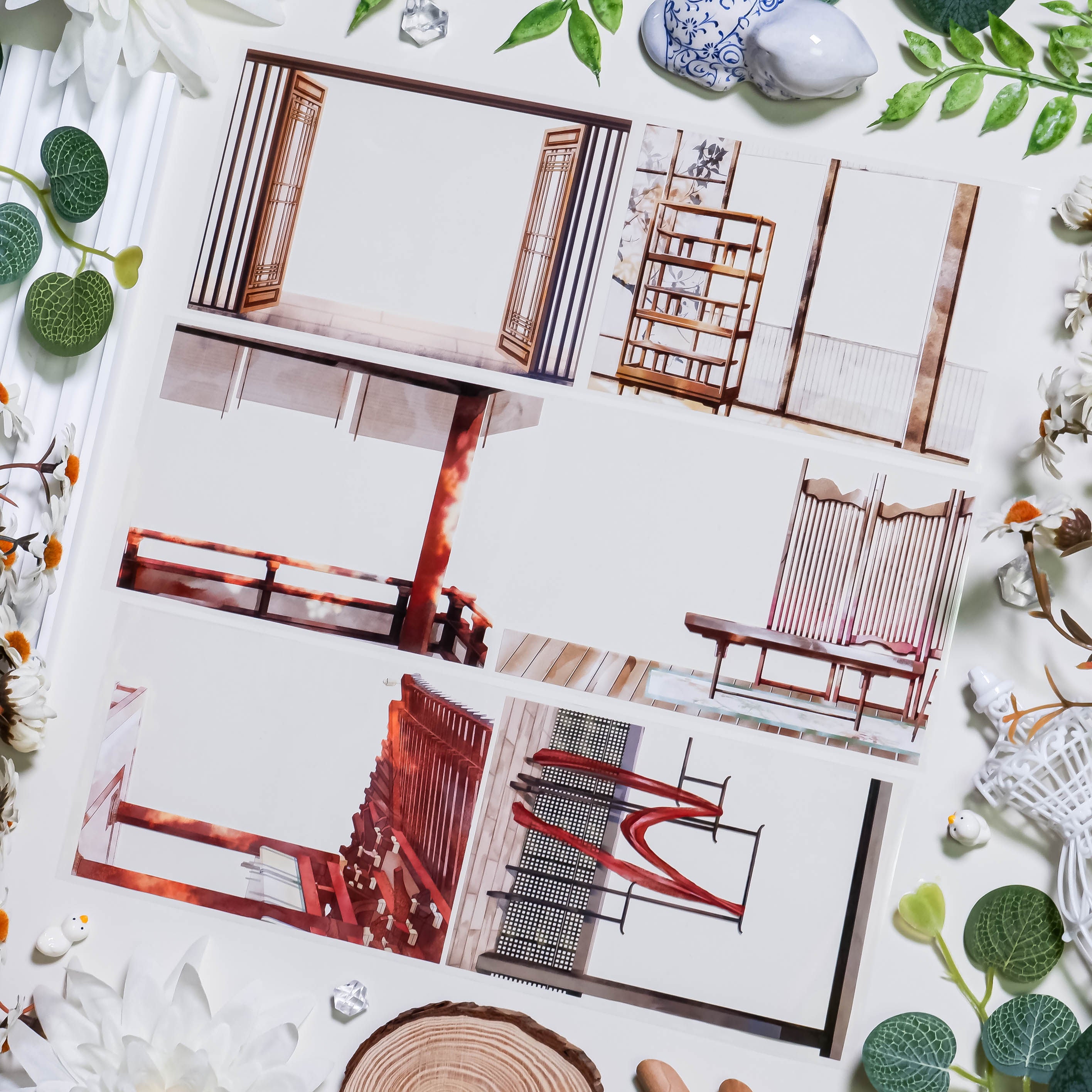 Japanese Interior Architecture Background Tape