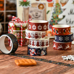 Christmas Washi Tape Set - 6 Rolls Decorative Masking Tape for Journaling & Scrapbooking