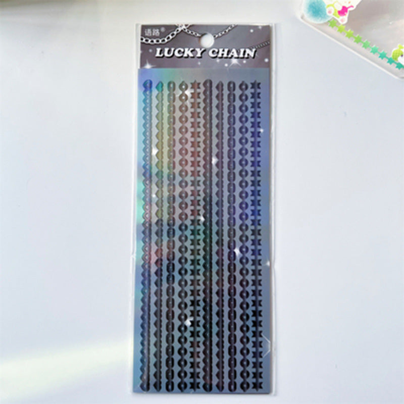 Holographic Lucky Chain Border Sticker Pack
