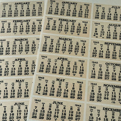 Vintage Calendar Label Ticket Junk Journal Stickers - 36 Pieces Retro Ephemera for Scrapbooking & Art Journaling