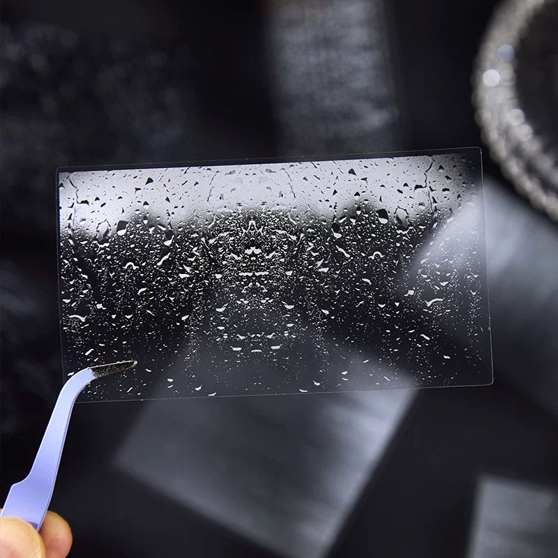 Misty Rain sticker – soft grey rain atmosphere on black transparent background