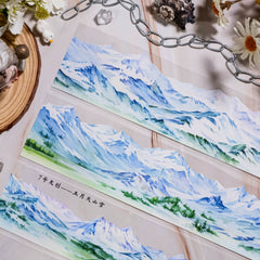 Scenic No.7 Landscaping Tape showcasing serene snowy mountains, lush meadows, vibrant florals, and gentle streams in stunning detail.
