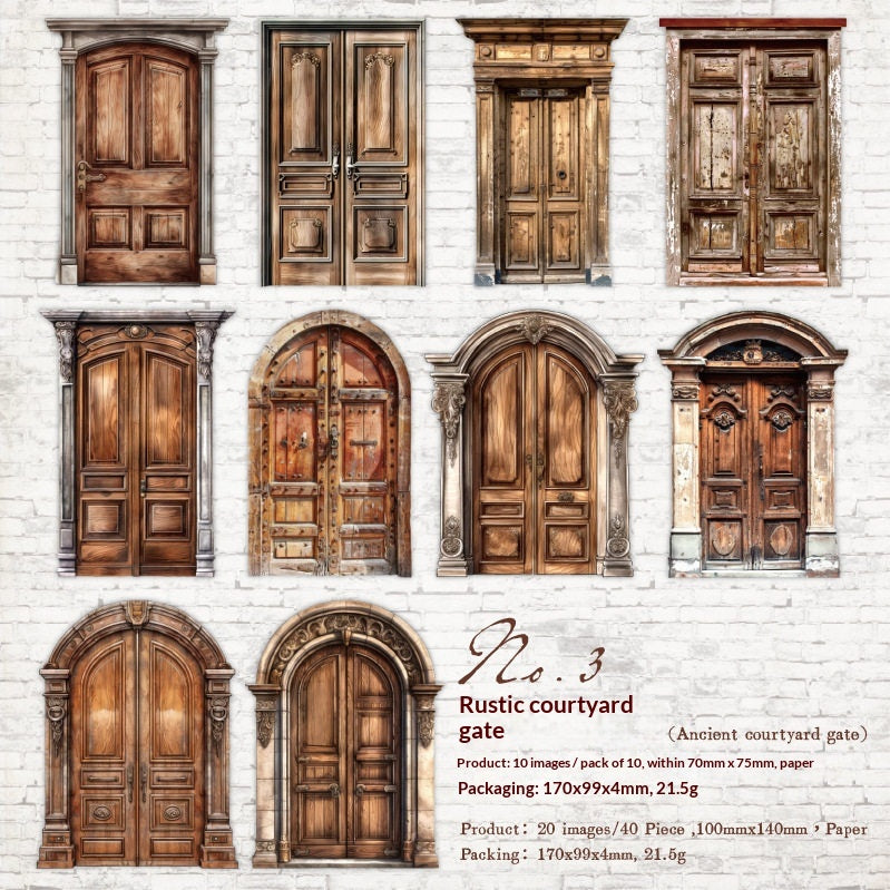 Vintage Doorway die-cut sticker pack