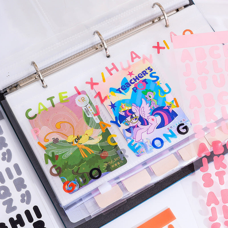 Waterproof PET Alphabet Die-Cut Sticker Pack