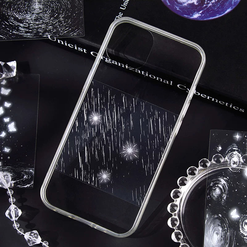 Ripples sticker sheet – concentric water ripple circles on dark background