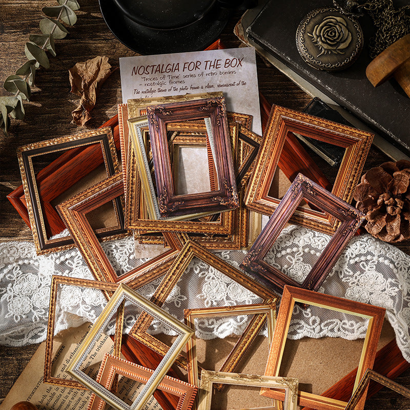 Vintage gold picture frame sticker pack – ornate antique gold frames for memory keeping and journaling