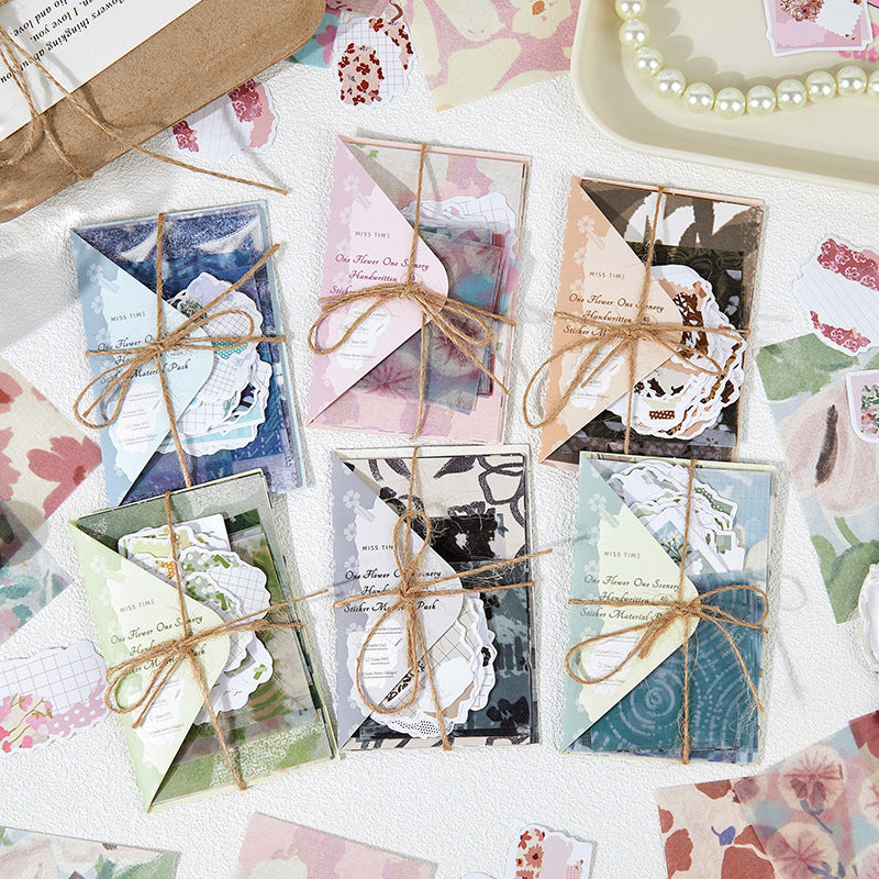 Dreamy floral sticker pack with soft flower and scenery designs
