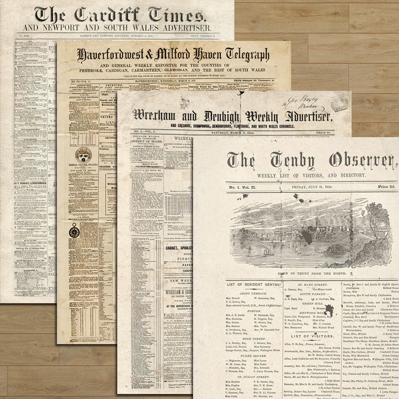 Vintage Newspaper Book Page Junk Journal Paper - Large Size Aged Background Stickers for Scrapbooking & Collage