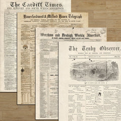 Vintage Newspaper Book Page Junk Journal Paper - Large Size Aged Background Stickers for Scrapbooking & Collage