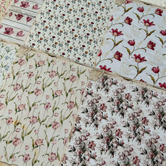 Vintage American Country Tulip Junk Journal Paper - Floral Background Paper for Scrapbooking & Photography