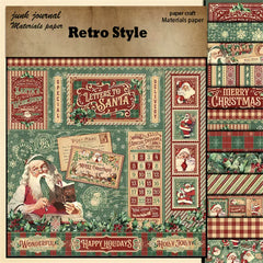 Vintage Christmas European Background Paper - 12 Pieces Holiday Junk Journal Paper for Scrapbooking & Collage