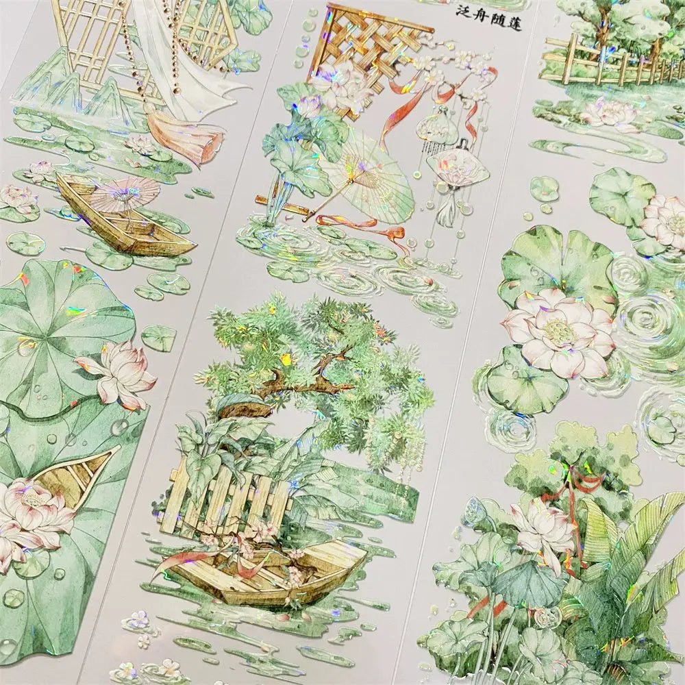 Lotus Serenity PET Tape Lotus Serenity PET Tape | Chinese Water Garden Scenery Sticker