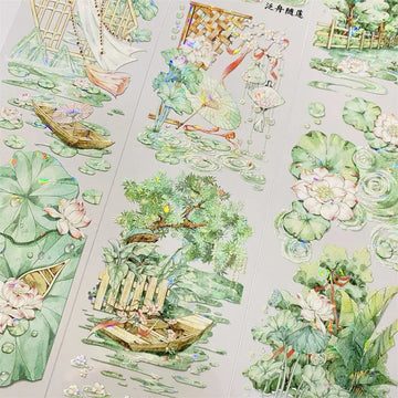Lotus Serenity PET Tape Lotus Serenity PET Tape | Chinese Water Garden Scenery Sticker