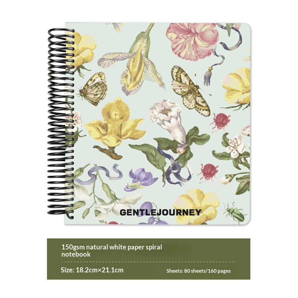 Colorful Botanical Spiral Journal Book — 7.2 × 8.3"