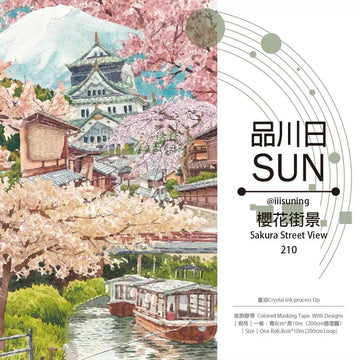 Sakura Street View PET Tape Sakura Street View PET Tape | Japanese Cherry Blossom Scenery