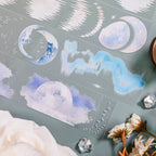 Shroomi Silent Moonlight lunar reflection pet tape with moons, celestial designs