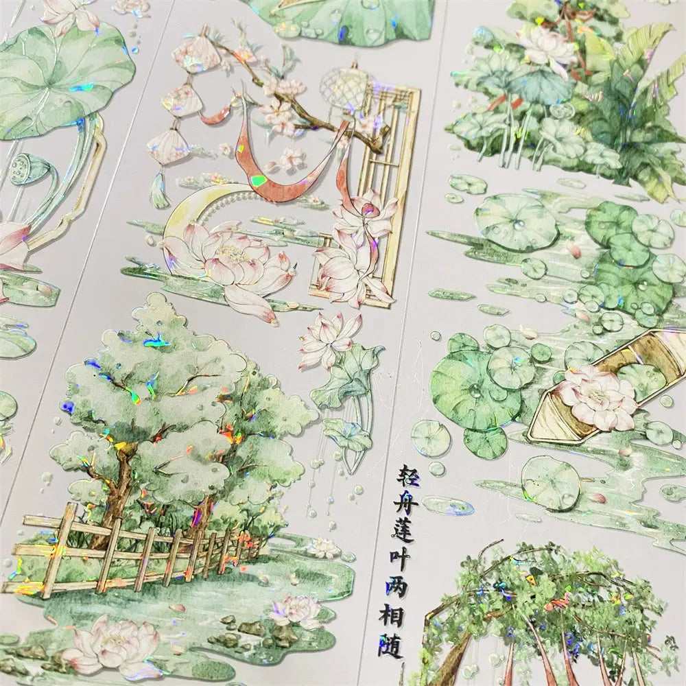 Lotus Serenity PET Tape Lotus Serenity PET Tape | Chinese Water Garden Scenery Sticker