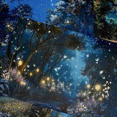 Vintage Dark Night Magic Starry Sky Junk Journal Paper - Cosmic Background Paper for Scrapbooking & Photography