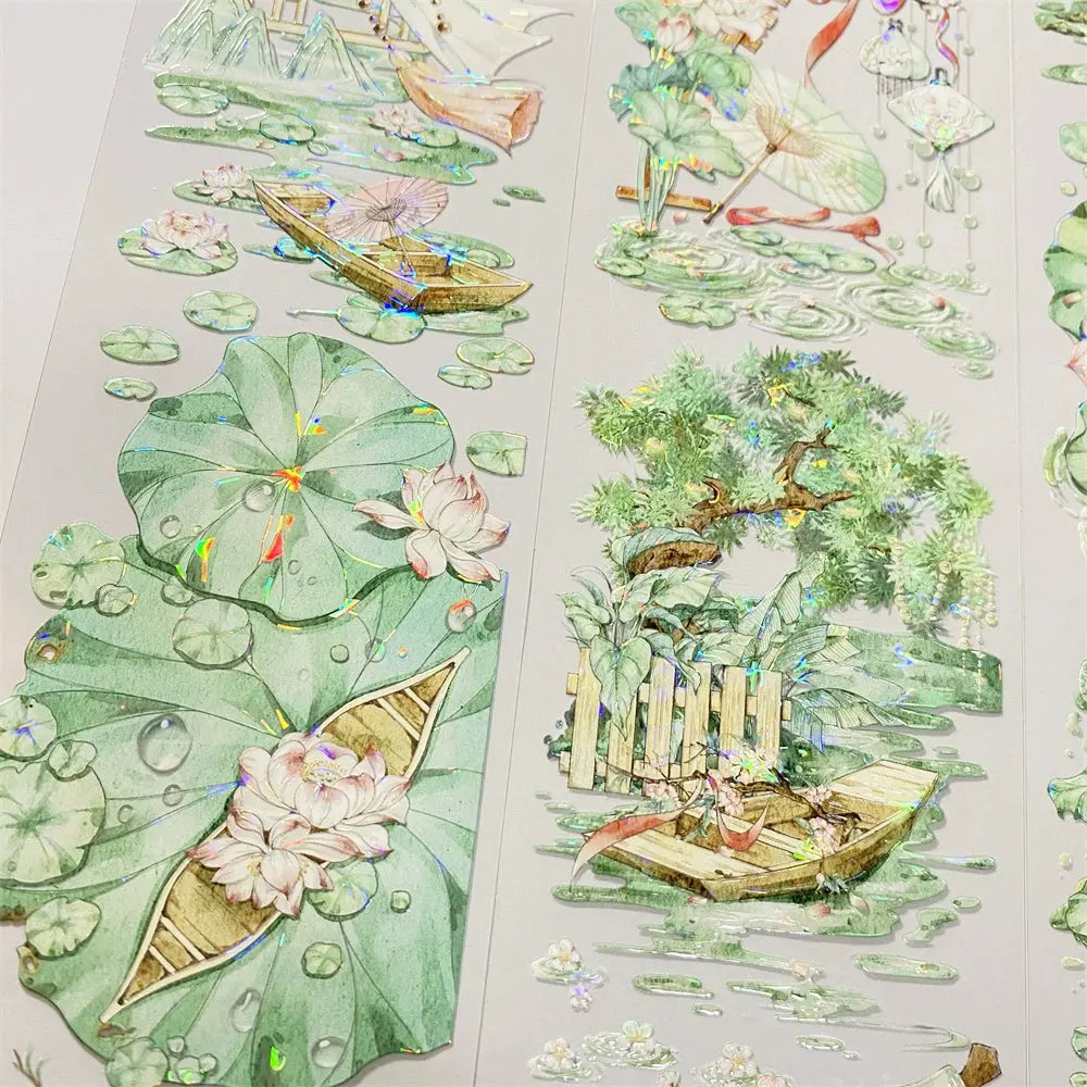 Lotus Serenity PET Tape Lotus Serenity PET Tape | Chinese Water Garden Scenery Sticker