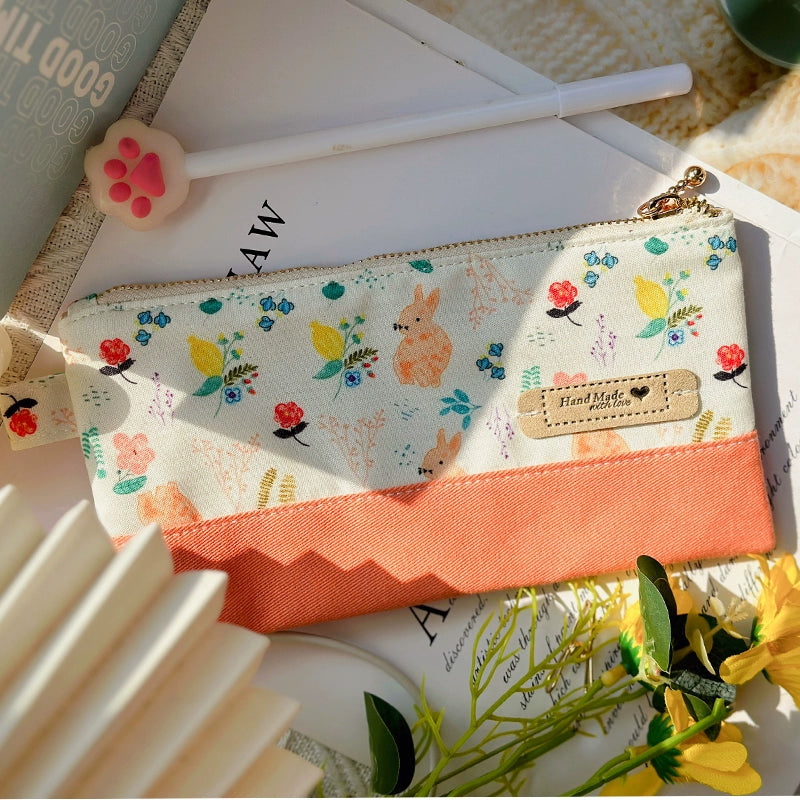 Handmade Medium Pouch – Large Capacity Journaling & Stationery Bag Handmade Medium Pouch – Large Capacity Journaling Bag | Cotton Stationery Case