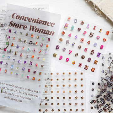 Retro Notes letter and number sticker book with alphabets, numbers, phrases, and label stickers - image 1