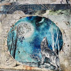 Cosmic Celestial Junk Journal Paper - Vintage Astronomy Wolf Deer Background Paper for Scrapbooking