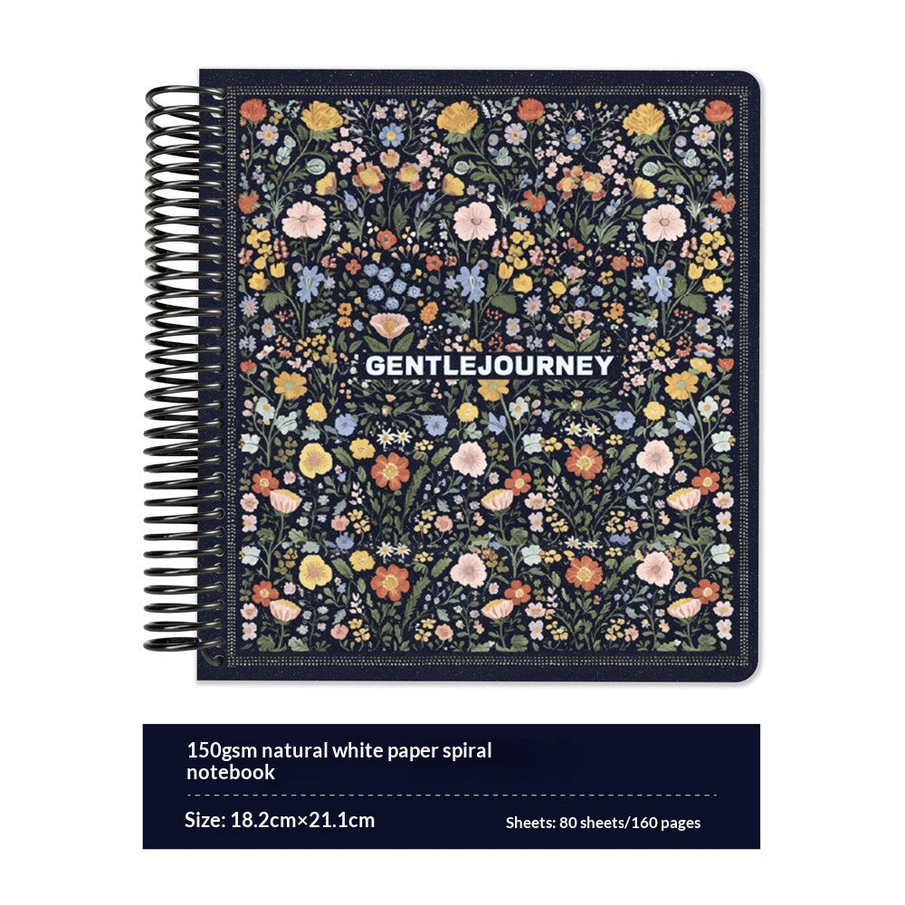 Colorful Botanical Spiral Journal Book — 7.2 × 8.3"