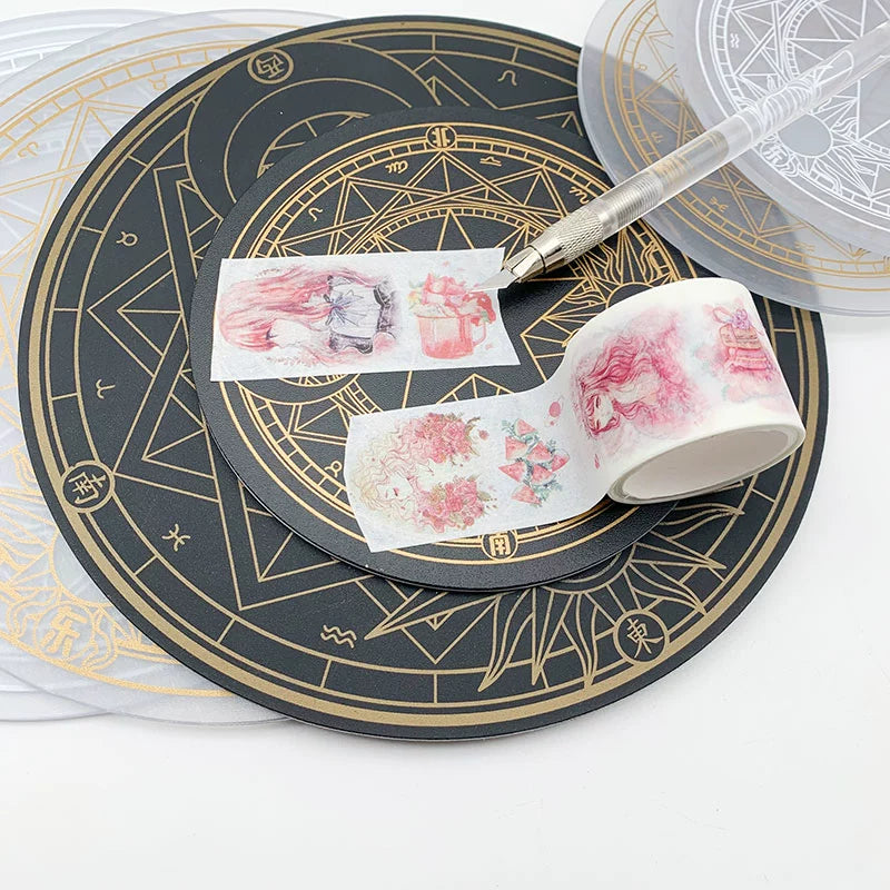 Mystic Circle Crafting Pad Mini Mystic Circle Crafting Pad Mini | Round Magic Cutting Mat for Journaling & Washi Tape