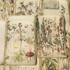 Vintage Floral Botanical Junk Journal Paper - 10 Pieces Art Background Paper for Scrapbooking & Decoration