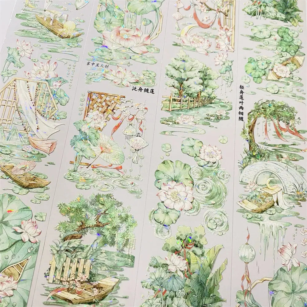 Lotus Serenity PET Tape Lotus Serenity PET Tape | Chinese Water Garden Scenery Sticker