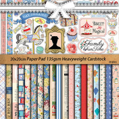 Vintage Garden Scrapbook Sticker Paper - 20 Sheets 20x20cm Foldable Decorative Stickers