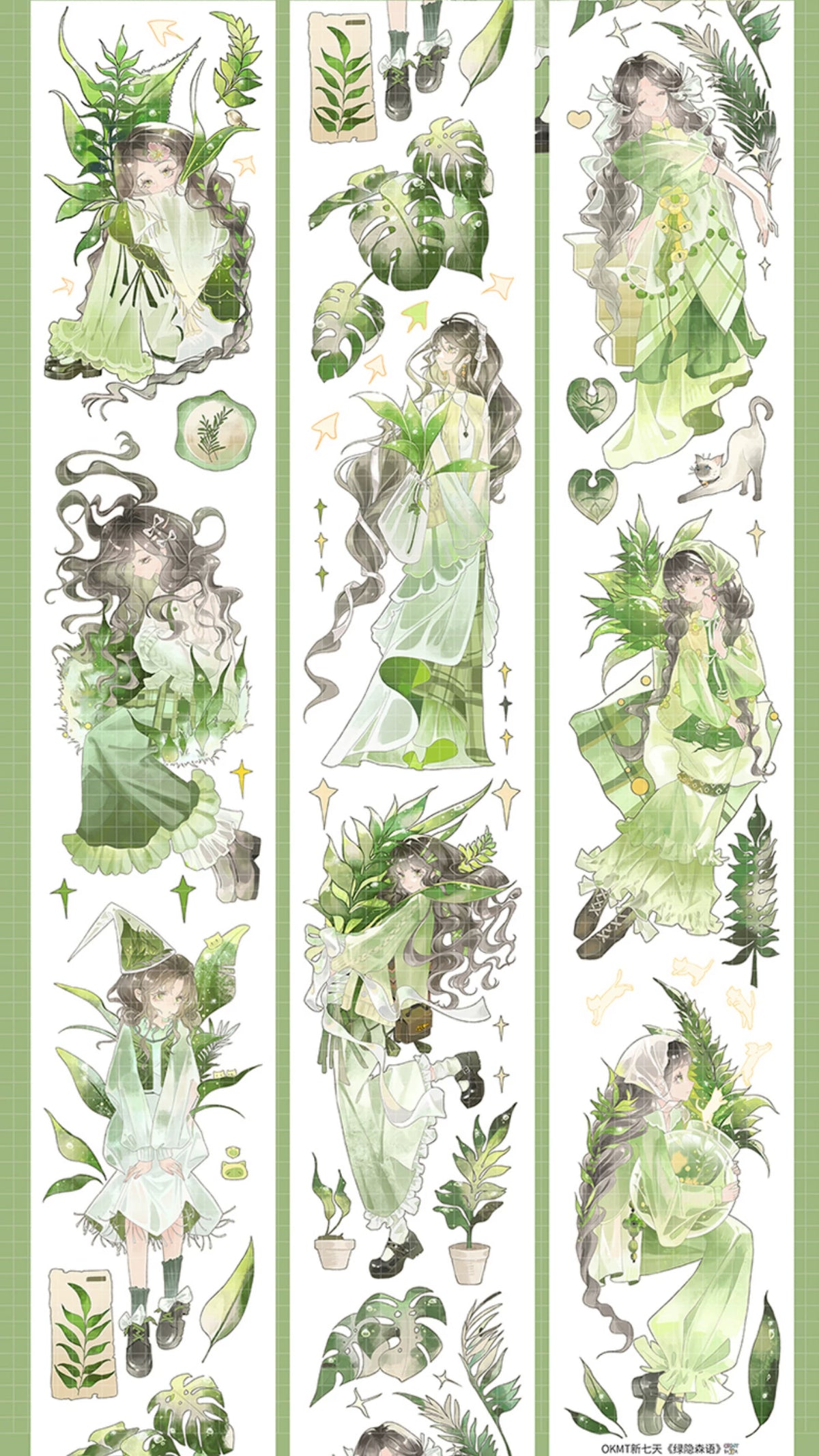 Forest Girl & Sailor Girl Washi Tape - Character Decorative Journaling Tape