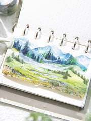 Mountain Landscape Washi Tape - Scenic Forest Hills | PET Journal Scene Building Decoration Roll