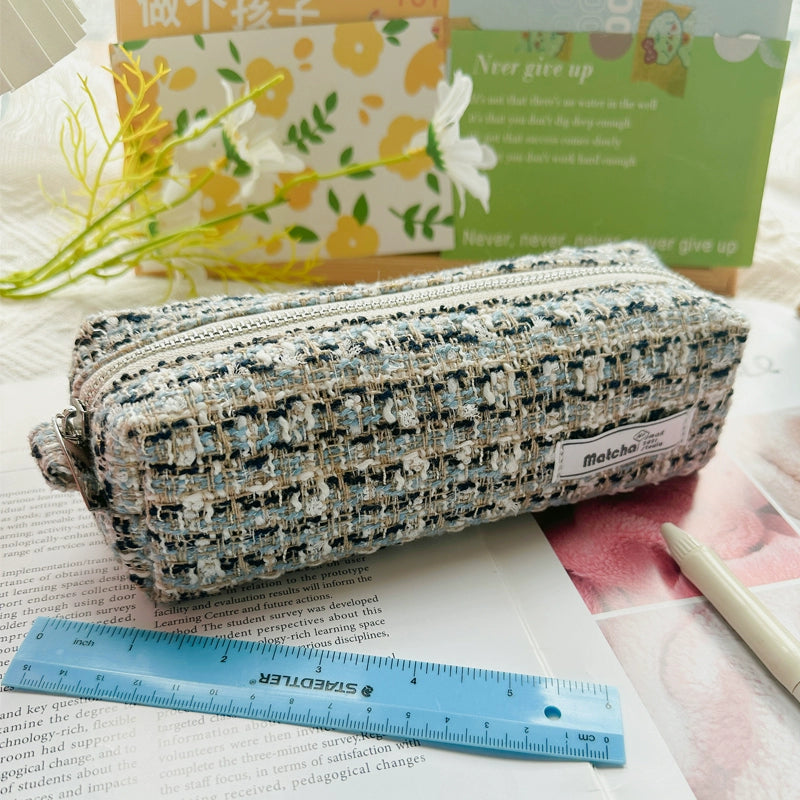 Tweed Pencil Pouch – Elegant Textured Journaling Pen Case Tweed Pencil Pouch – Journaling Pen Case | Elegant Stationery Bag
