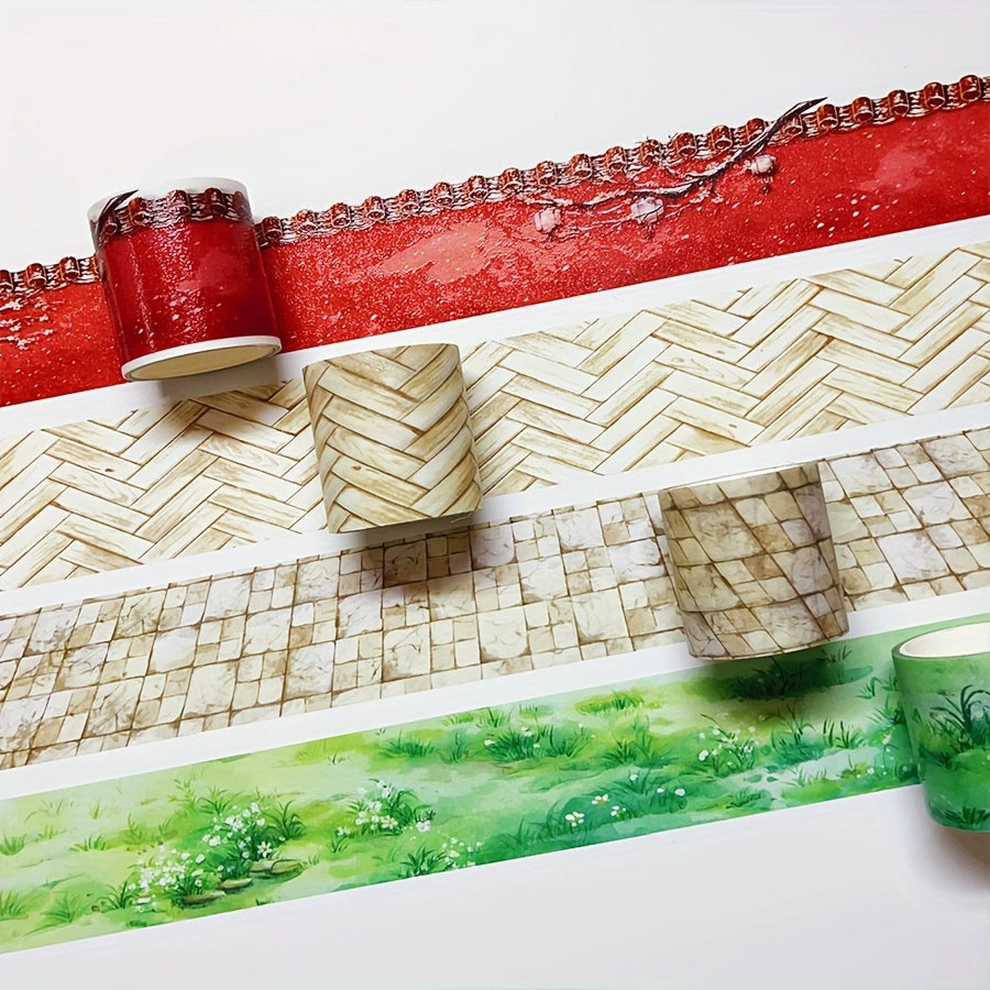 Scene Base Collection – Floor, Grass & Road Washi Tape Scene Base Washi Tape 4cm × 200cm – Floor & Grass | Shroomi