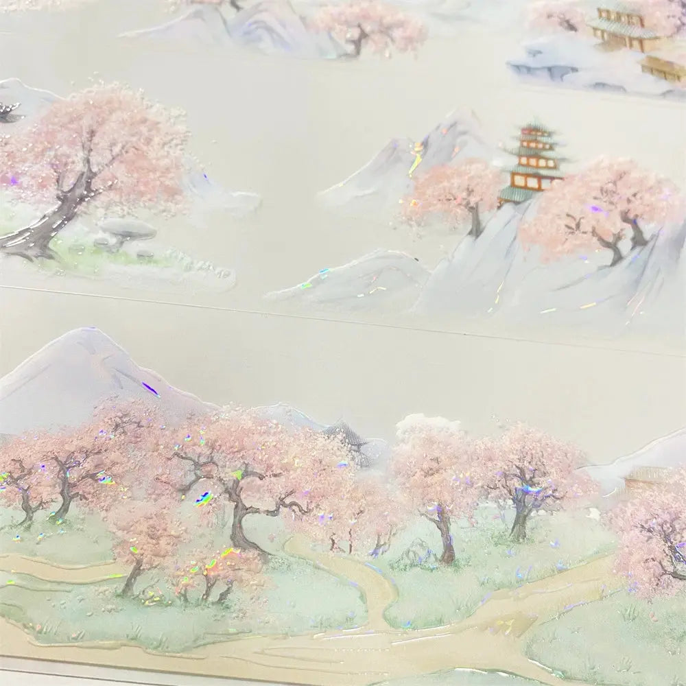 Peach Blossom Scenery PET Tape Shroomi