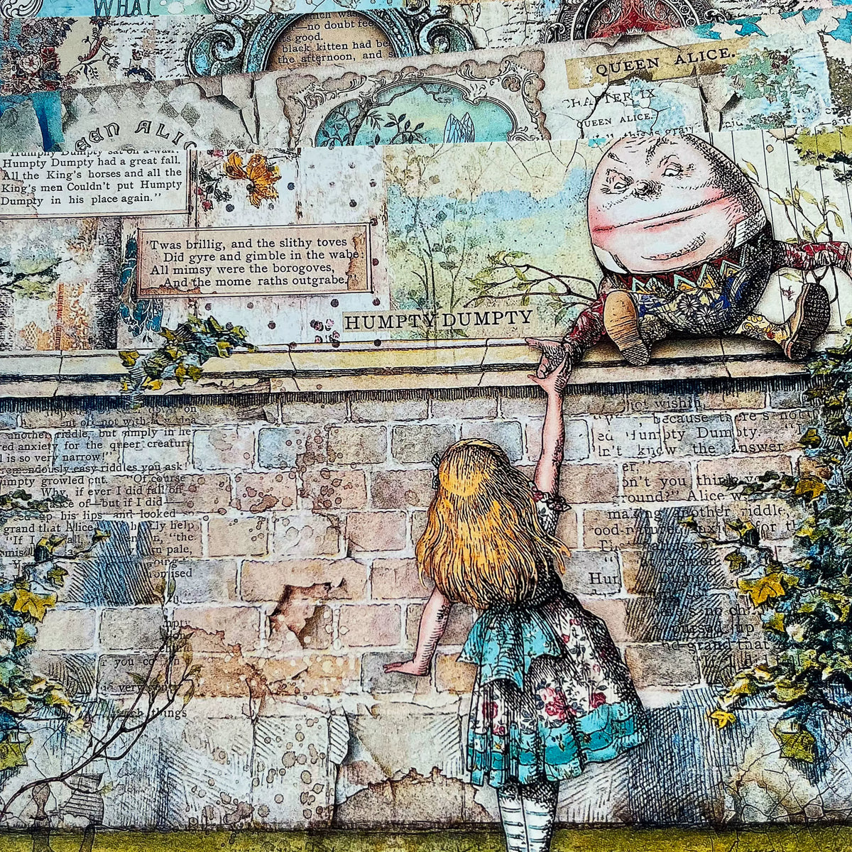 Alice in Wonderland Junk Journal Paper - 10 Sheets Vintage Fairy Tale Background Paper for Art Journaling