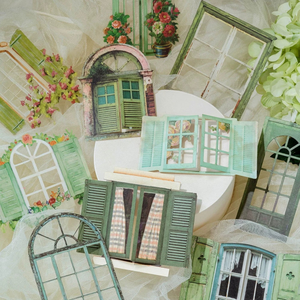 Window Sticky Frame Window Dream 3D Hollow Stickers - Vintage Window Frame Journal ...