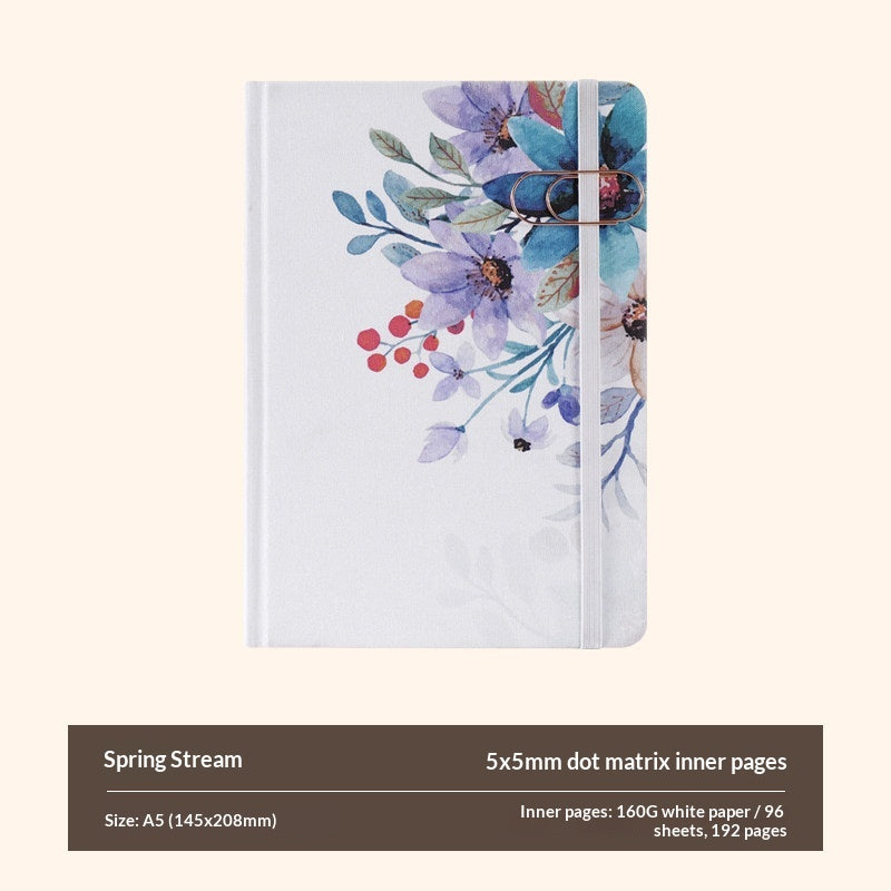 Spring Letters Series A5 Dot Grid Journal Notebook
