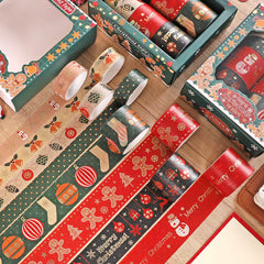 Christmas Washi Tape Set - 8 Rolls Decorative Cartoon Tape for Journaling & Scrapbooking