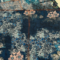 Vintage Baroque Navy Blue Floral Junk Journal Paper - 6 Pieces Background Paper for Scrapbooking & Art Journaling