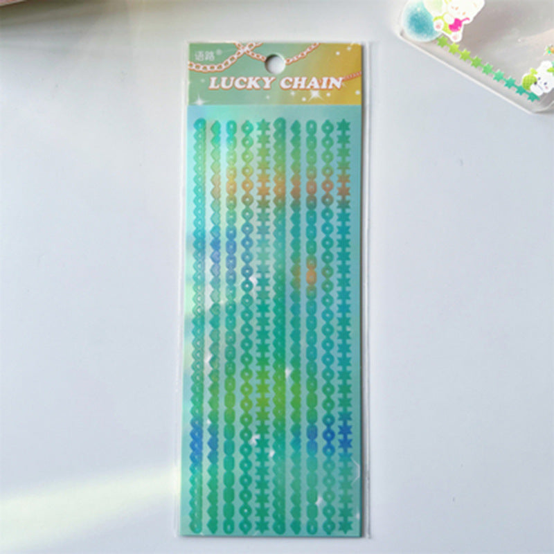 Holographic Lucky Chain Border Sticker Pack