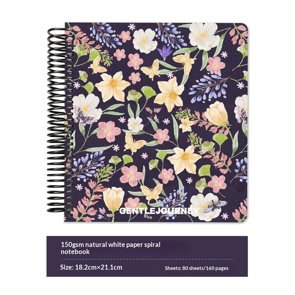Colorful Botanical Spiral Journal Book — 7.2 × 8.3"