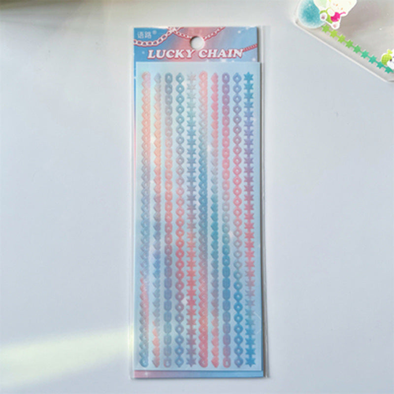 Holographic Lucky Chain Border Sticker Pack