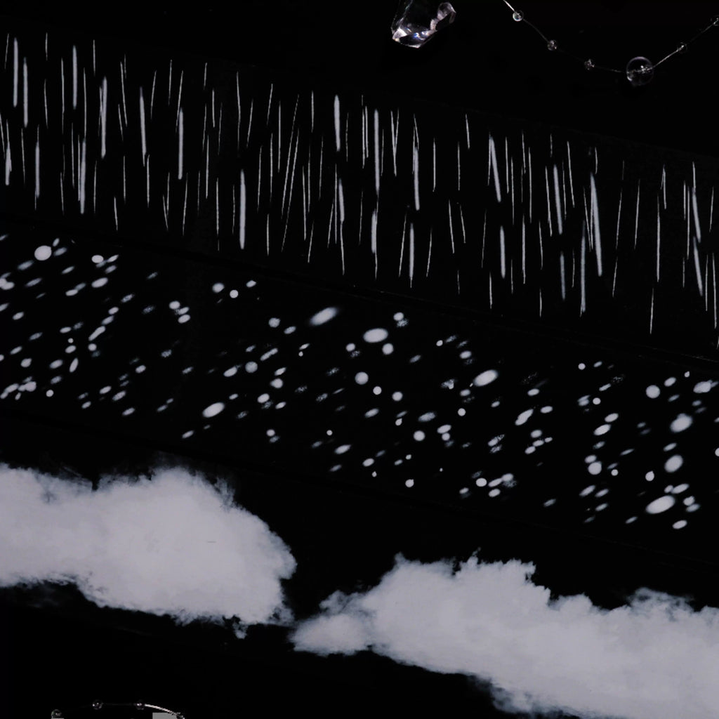 Shroomi's Weather Series PET tape roll with hand-painted rain, snow, and mist elements for crafting