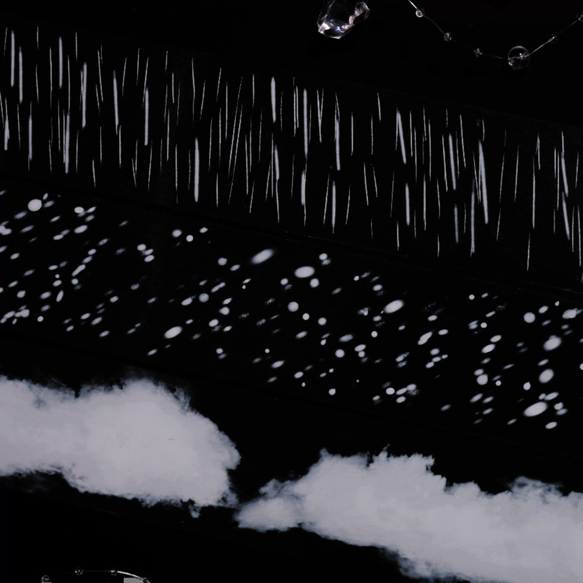 Shroomi's Weather Series PET tape roll with hand-painted rain, snow, and mist elements for crafting