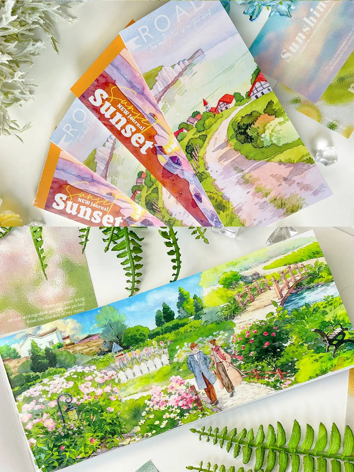 Scenery Crafting Strip Journal/Notebook Scenery Crafting Strip Journal | Long Notebook for Washi Tape
