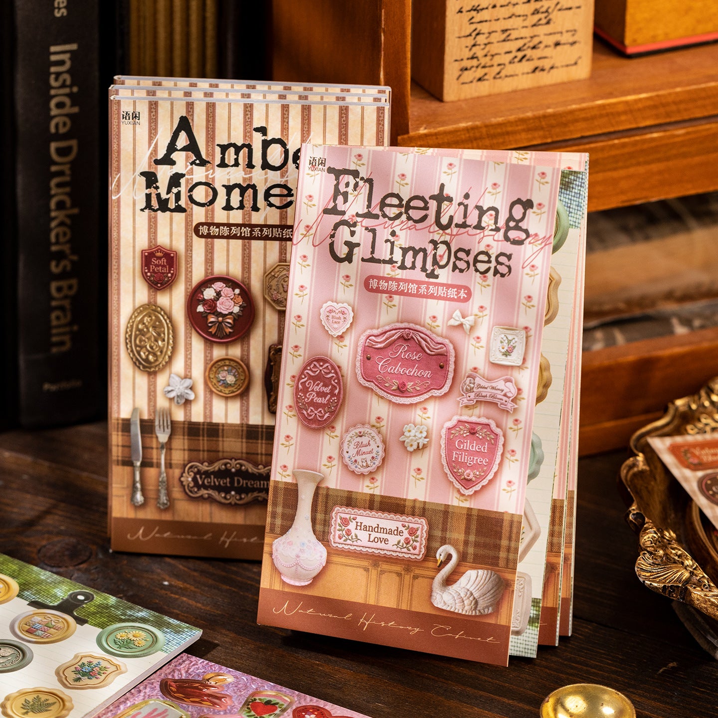 Museum Gallery vintage sticker book with wax seals, labels, portraits, frames, and antique accents - image 2