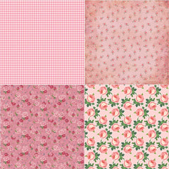 Vintage Pink Floral Junk Journal Paper - 12 Pieces Foldable Background Stickers for Scrapbooking & Gift Decoration