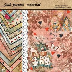 Vintage Alice's Gift European Background Paper - 12 Pieces Junk Journal Paper for Scrapbooking & Collage